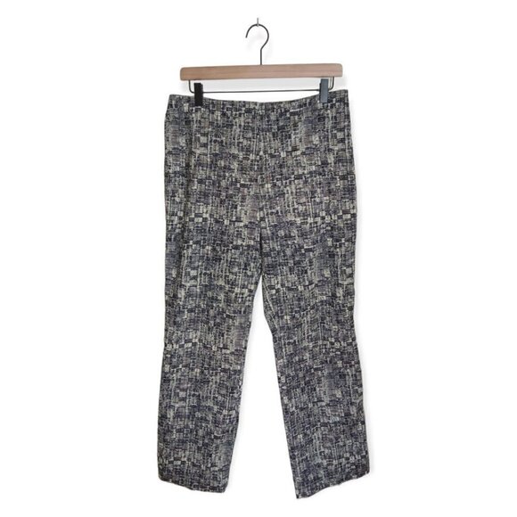 Sigrid Olsen Patterned High Waist Straight Leg Pull On Cropped Pant Size 10 - Picture 1 of 5